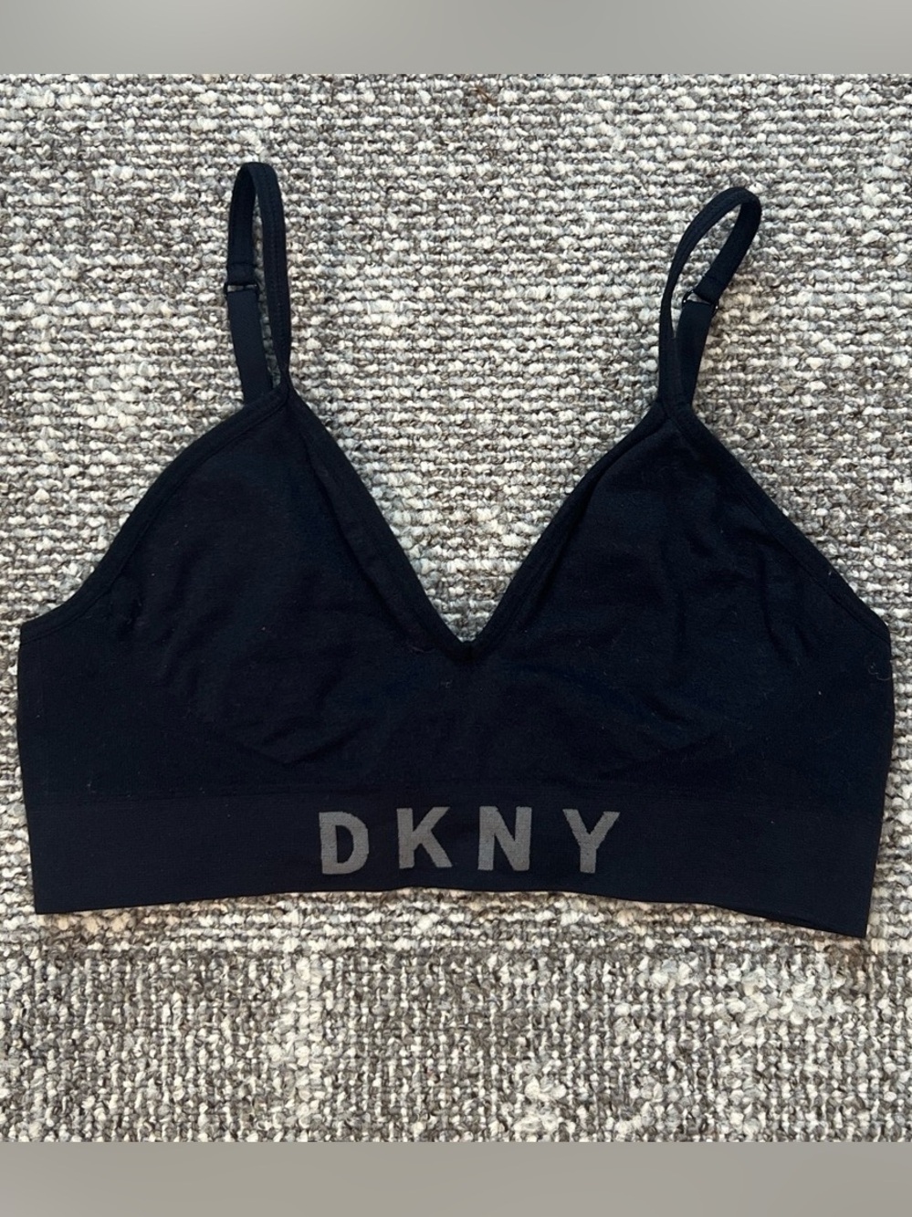 DKNY Black Wireless Bralette with Logo Band